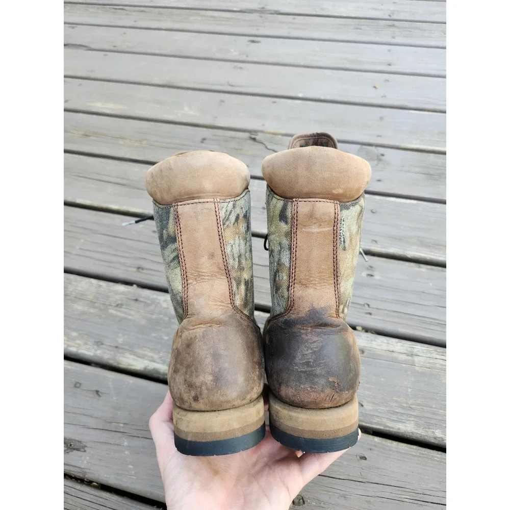 Vintage y2k Cabela's Hunting Boots Brown Camo Thinsulate Ultra Vibram Mens 9.5 D